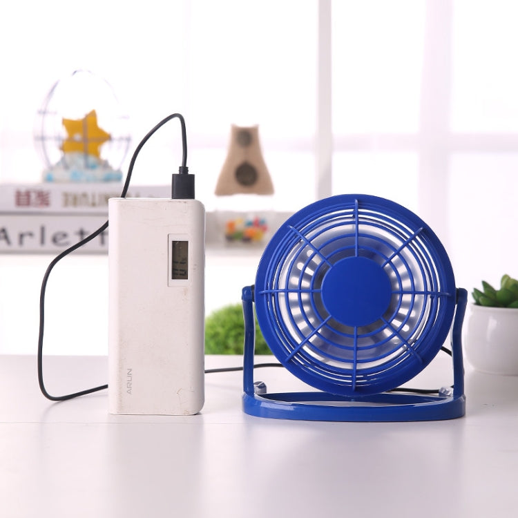 4 Inch USB Fan Silent Large Wind Plastic Small Fan(Pink)