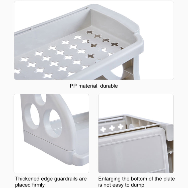 Household Multi-function Plastic Double-layer Floor Knife Holder Seasoning Bottle Storage Rack Item Management Rack(Pink)