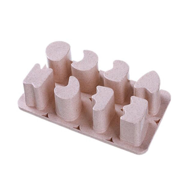 Summer Creative 8 Grid Wheat Straw DIY Ice Cream Popsicle Mold