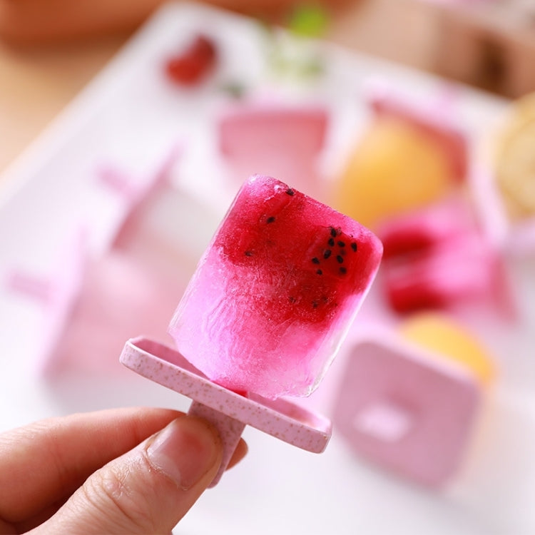 Summer Creative 8 Grid Wheat Straw DIY Ice Cream Popsicle Mold