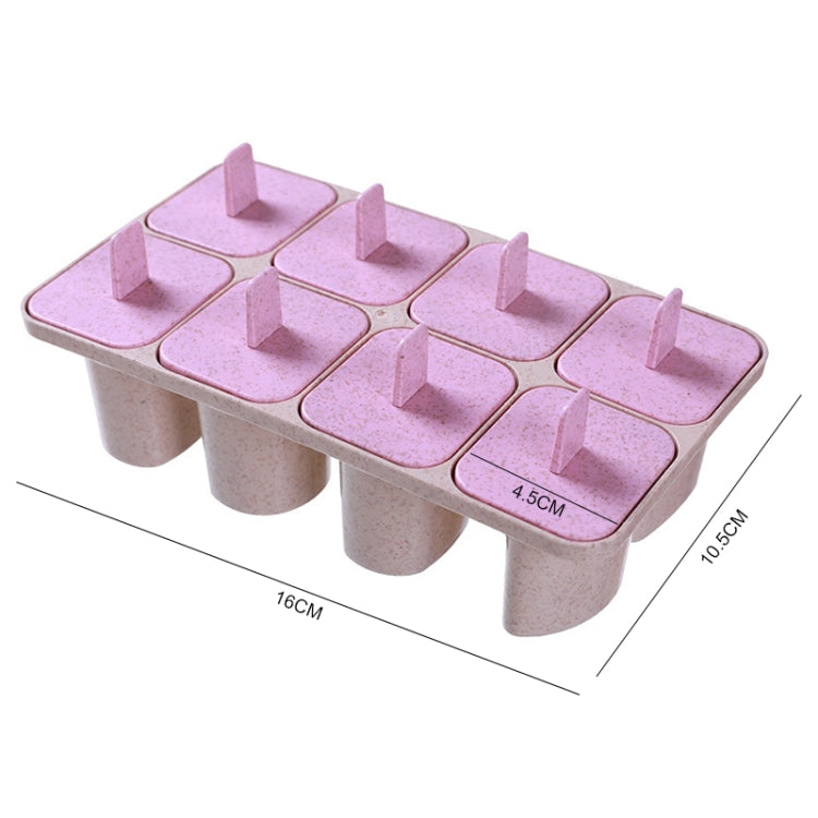 Summer Creative 8 Grid Wheat Straw DIY Ice Cream Popsicle Mold