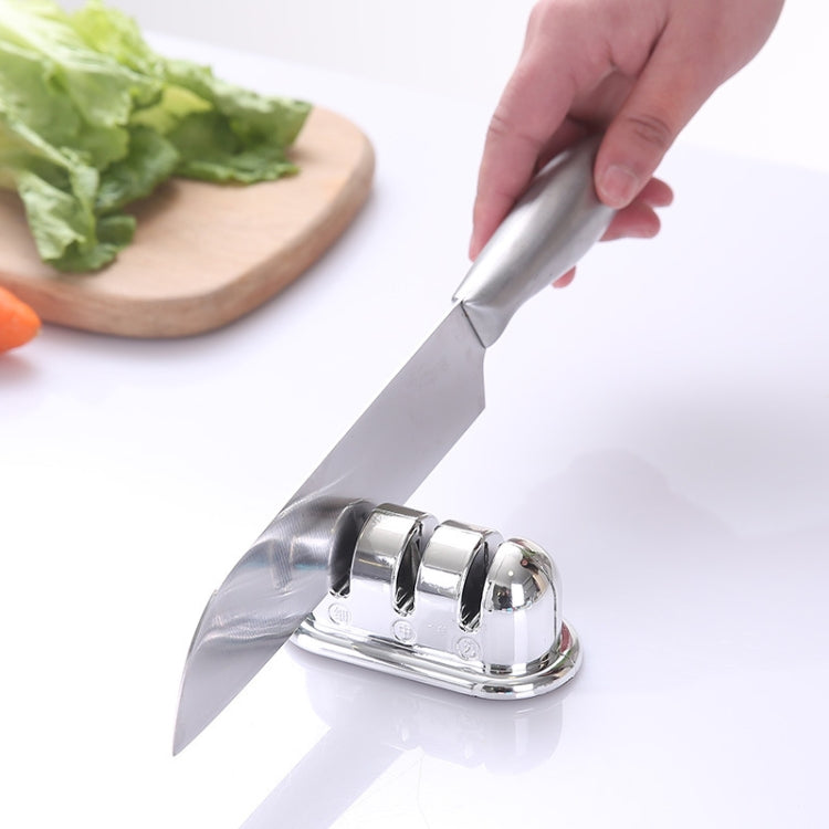 2 PCS Three-stage Sharpening Artifact Home Manual Mini Sharpening Kitchen Knife Scissors Grinding Tool, Specification:  Blue