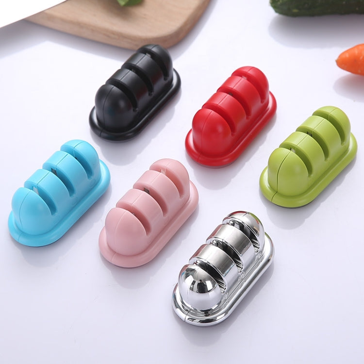 2 PCS Three-stage Sharpening Artifact Home Manual Mini Sharpening Kitchen Knife Scissors Grinding Tool, Specification:  Blue