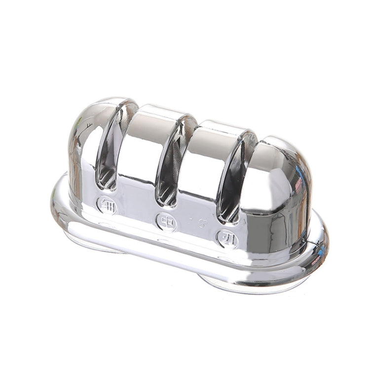 2 PCS Three-stage Sharpening Artifact Home Manual Mini Sharpening Kitchen Knife Scissors Grinding Tool, Specification:  Plating Silver