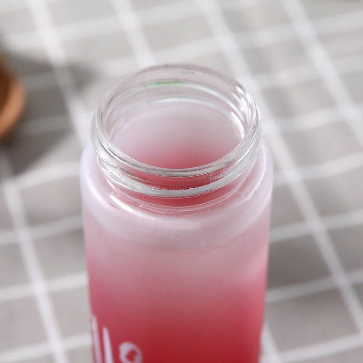 Creative Minimalist Gradient Color Glass Ladies Portable Scrub Couple Cup, Capacity: 401-500ml