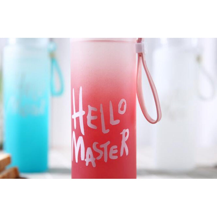 Creative Minimalist Gradient Color Glass Ladies Portable Scrub Couple Cup, Capacity: 401-500ml