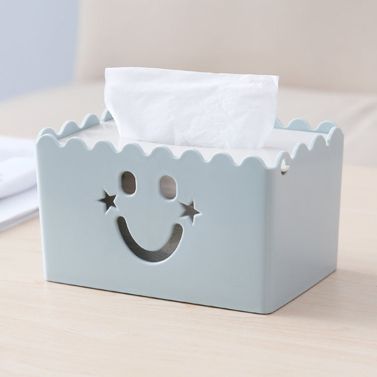 Cute Cartoon Multi-function Flip-style Smiley Tissue Box Living Room Dining Room Tissue Paper Storage Box