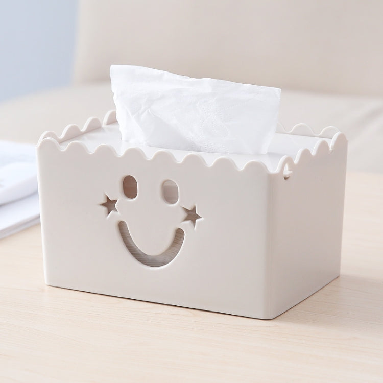 Cute Cartoon Multi-function Flip-style Smiley Tissue Box Living Room Dining Room Tissue Paper Storage Box