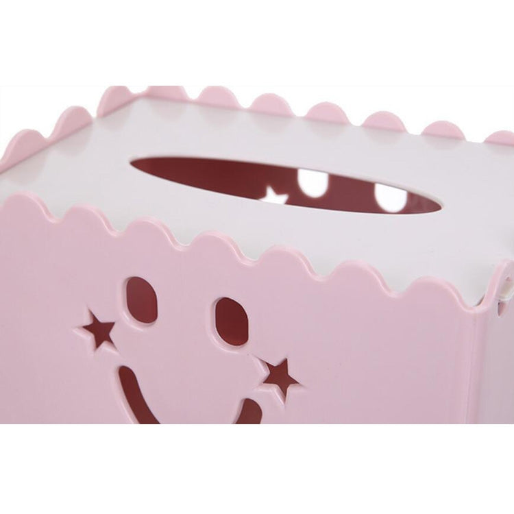 Cute Cartoon Multi-function Flip-style Smiley Tissue Box Living Room Dining Room Tissue Paper Storage Box