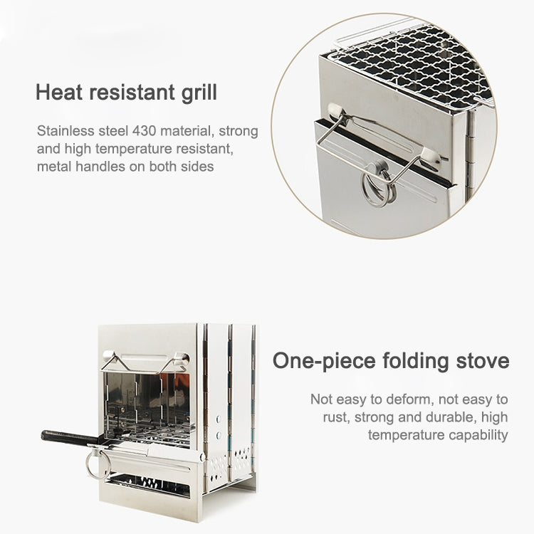 Stainless Steel Integrated Outdoor Folding Grill Charcoal Stove
