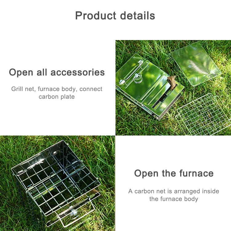 Stainless Steel Integrated Outdoor Folding Grill Charcoal Stove