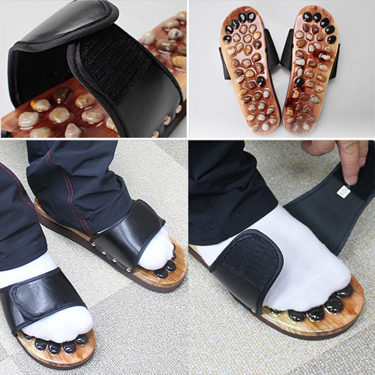Indoor Home Pebbles Foot Massage Slippers Health Shoes, Size:M(37-39 Yards)(Black)