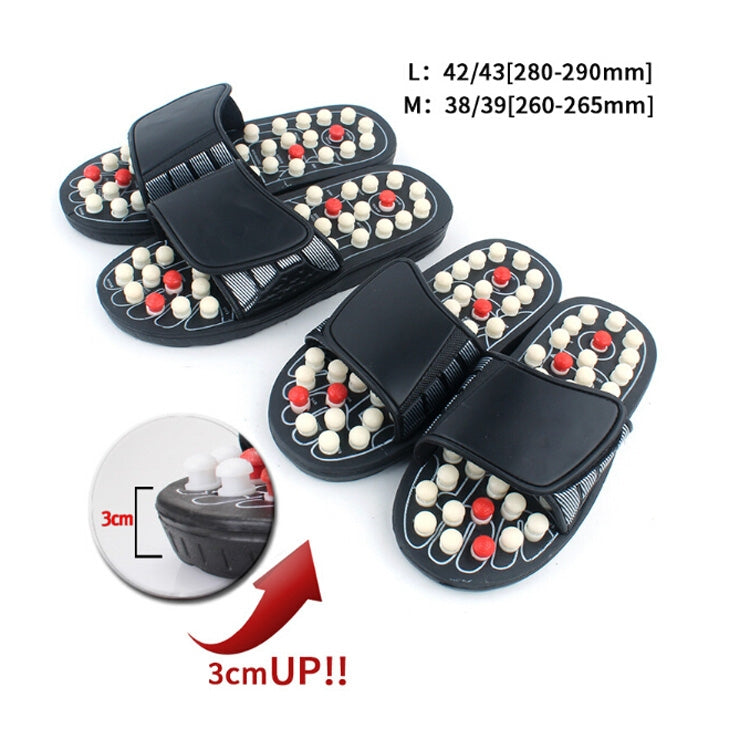 Home Health Care Sole Acupoint Massage Flip Flop for Men and Women, Size: 38(Black)