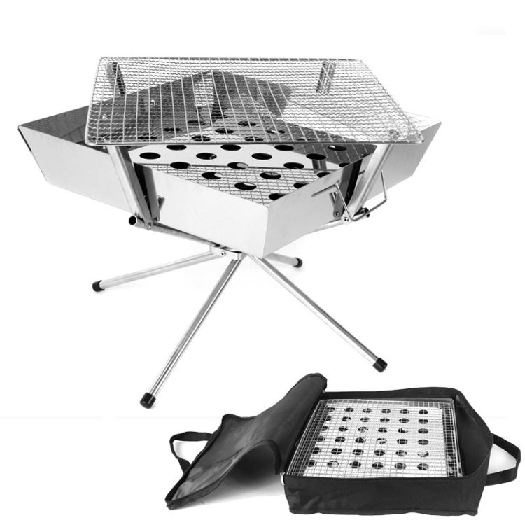 Outdoor BBQ Camping Home Stainless Steel Folding Barbecue Charcoal Barbecue Stove