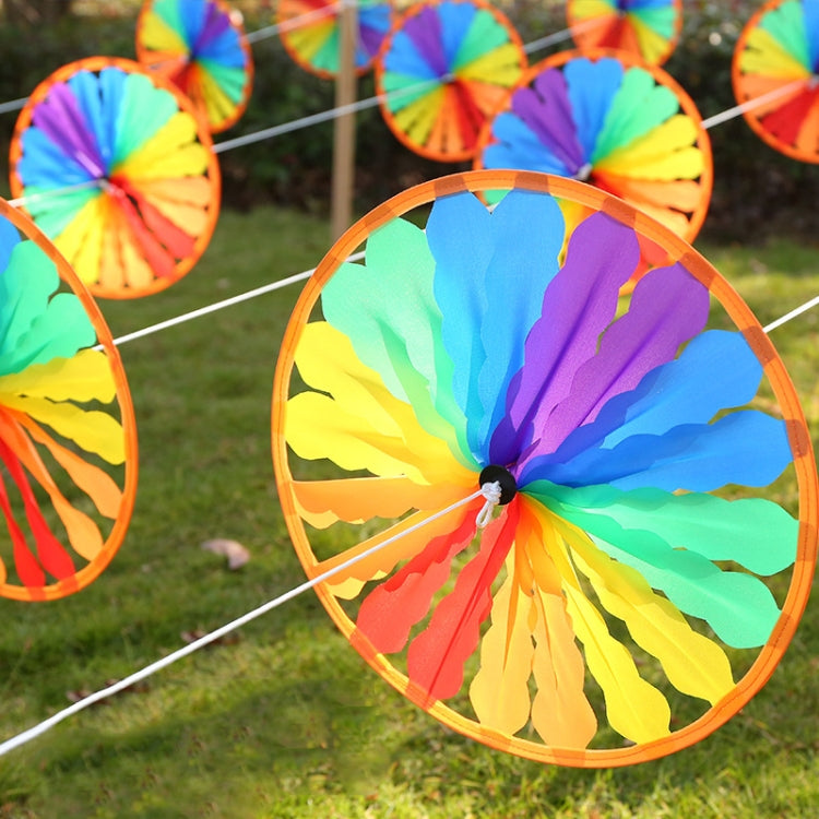 Outdoor Camping Windmill Lanyard Bunting Decoration, Shape: Disc Wavy String Flag