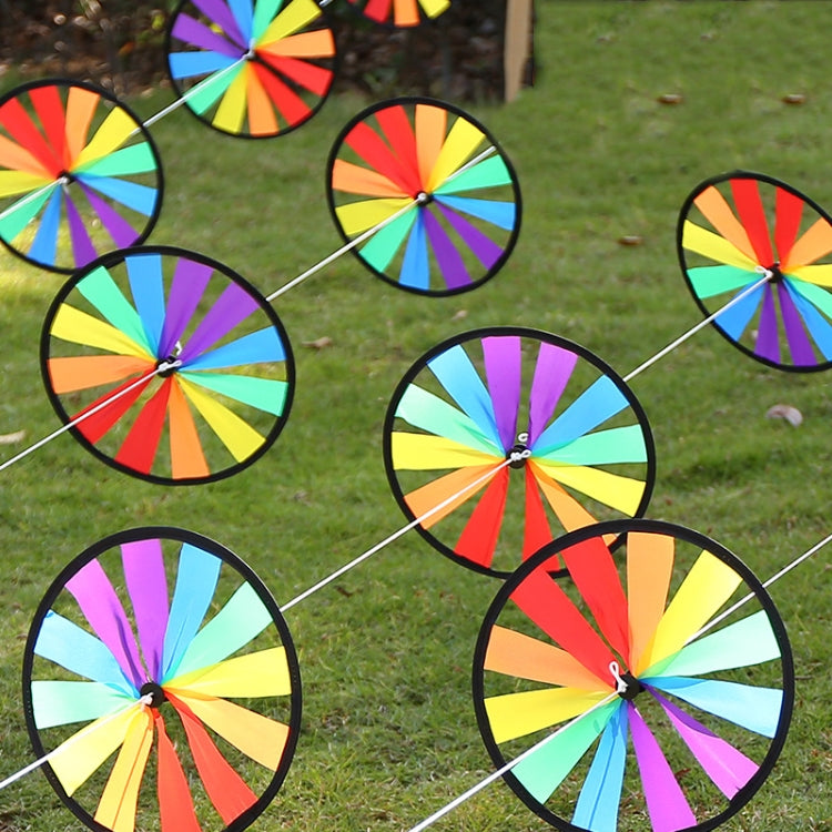 Outdoor Camping Windmill Lanyard Bunting Decoration, Shape: Disc Black Border String Flag