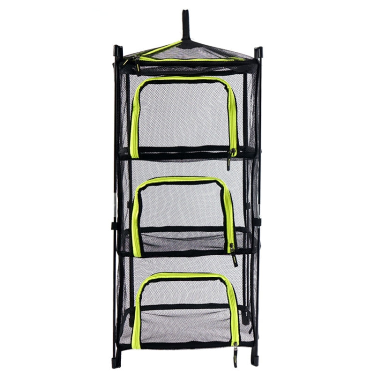 Outdoor Folding Drying Net Four-Layer Storage Basket Storage Basket Camping Drying Fish Drying Net Rack Hanging Basket