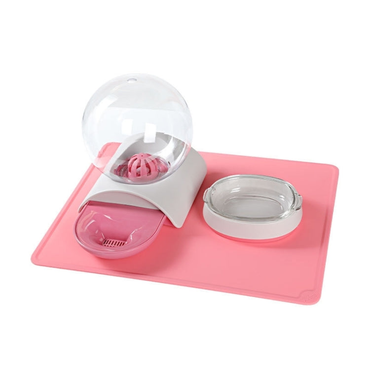 Bubble Ball Pet Automatic Watering Drinker Feeding Set(Pink)