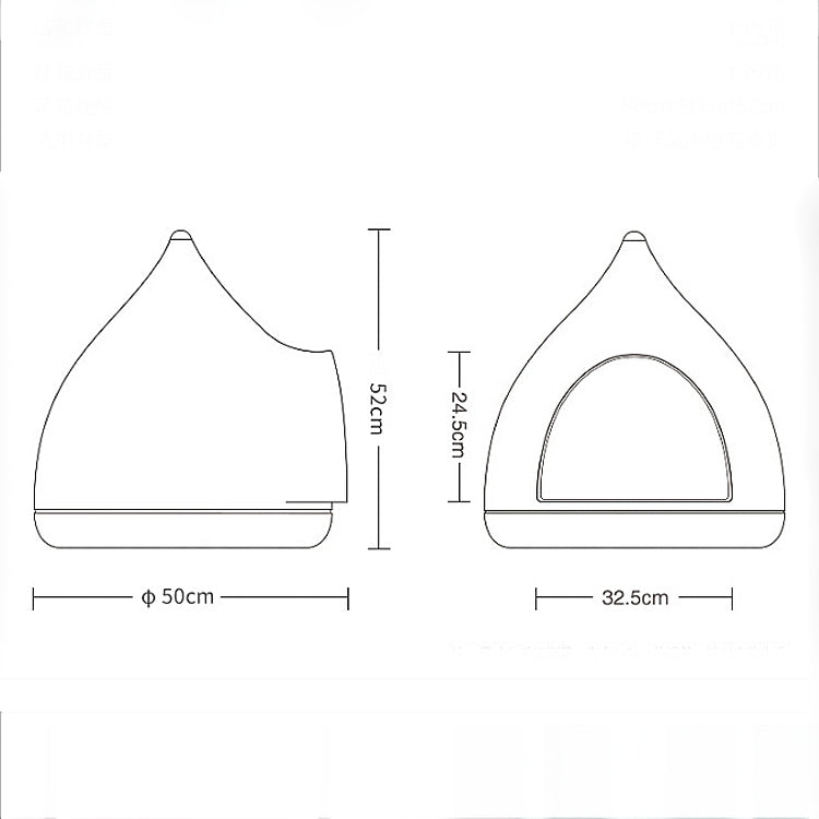 GW-01 Cute and Simple Round Apex Pet House, Specification: 50X50X52cm