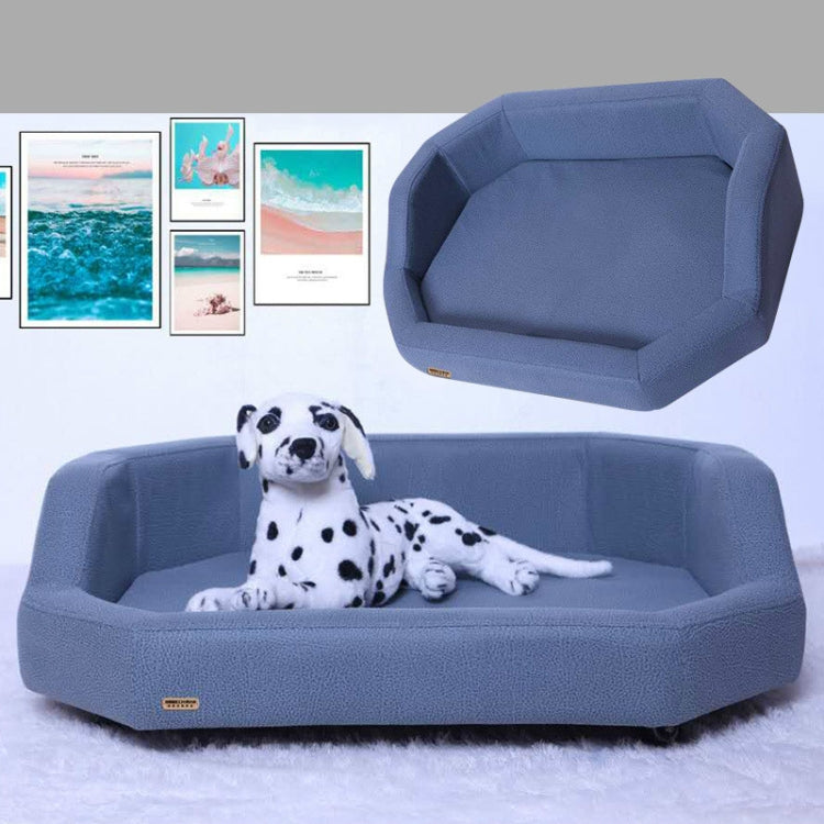 Four Seasons Universal Comfortable PU Leather Square Pet Sofa Bed, Size:62x52x28cm(Gray)