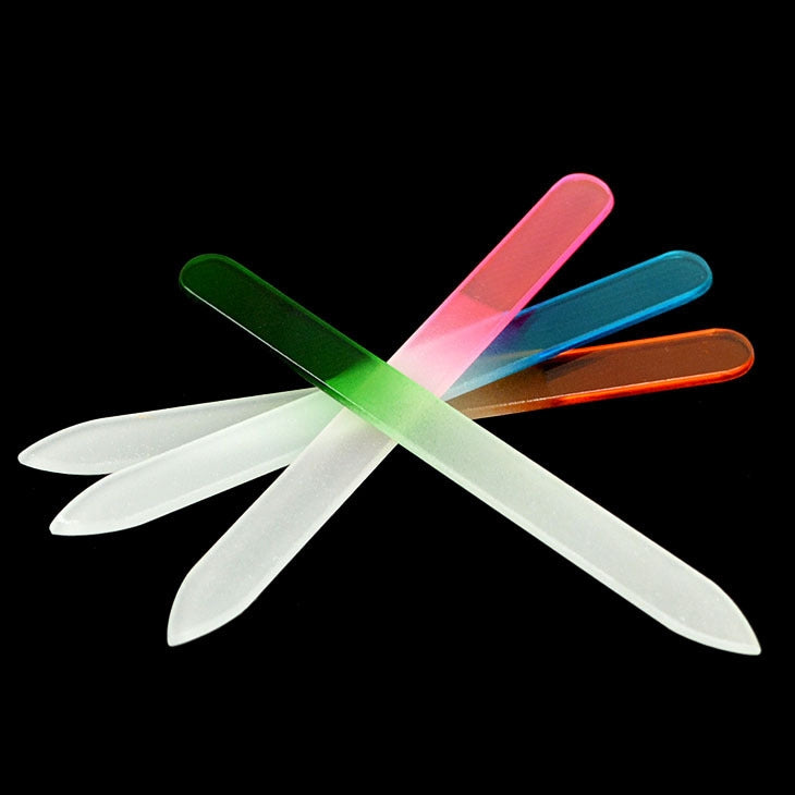 2 PCS Crystal Glass Nail Armor Nail Polishing Tool, Random Color Delivery, Specification: 28 x 2.4 x 0.6 cm