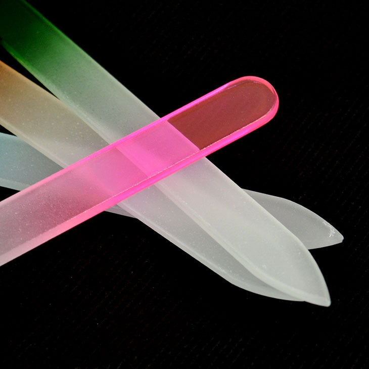 2 PCS Crystal Glass Nail Armor Nail Polishing Tool, Random Color Delivery, Specification: 28 x 2.4 x 0.6 cm