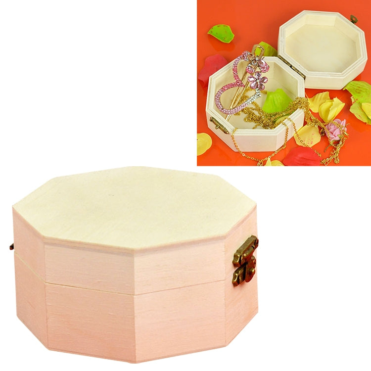 Octagon Jewelry Finishing Storage Wooden Box Packaging Gift Box, Size: 9.7x10x5.1cm(Wooden Color)