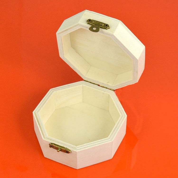 Octagon Jewelry Finishing Storage Wooden Box Packaging Gift Box, Size: 9.7x10x5.1cm(Wooden Color)