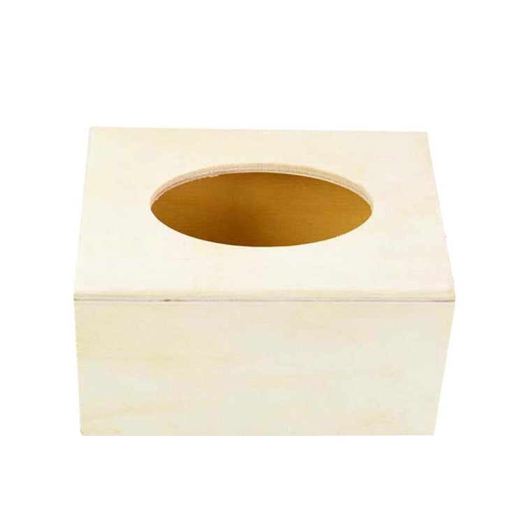 Tectangle Wooden Tissue Box Napkin Storage Box, Size:16.5x12.3x9cm(Wood Color)