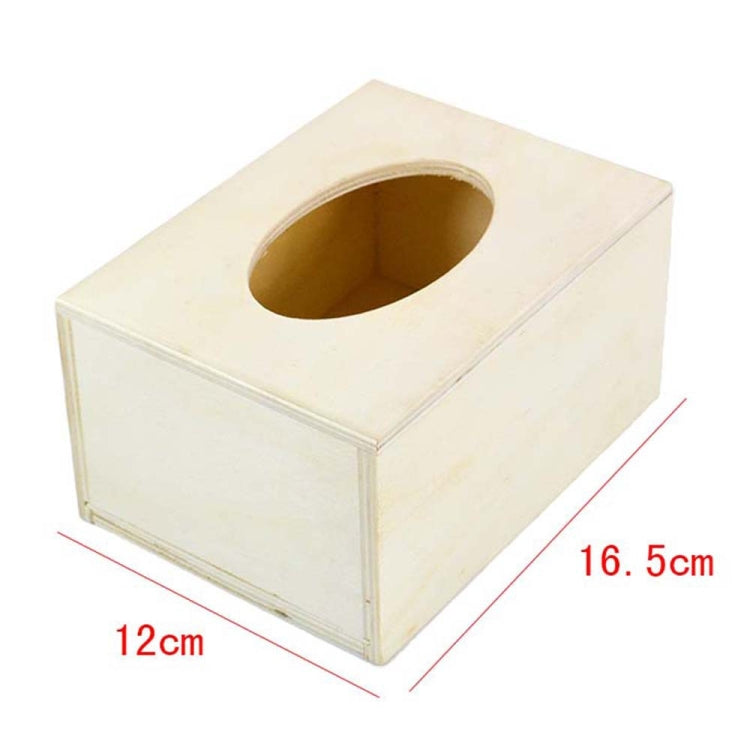 Tectangle Wooden Tissue Box Napkin Storage Box, Size:16.5x12.3x9cm(Wood Color)