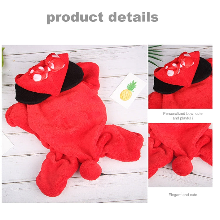 Autumn and Winter Plus Velvet Warm Hooded Plush Cute Pet Four-legged Clothes, Size: