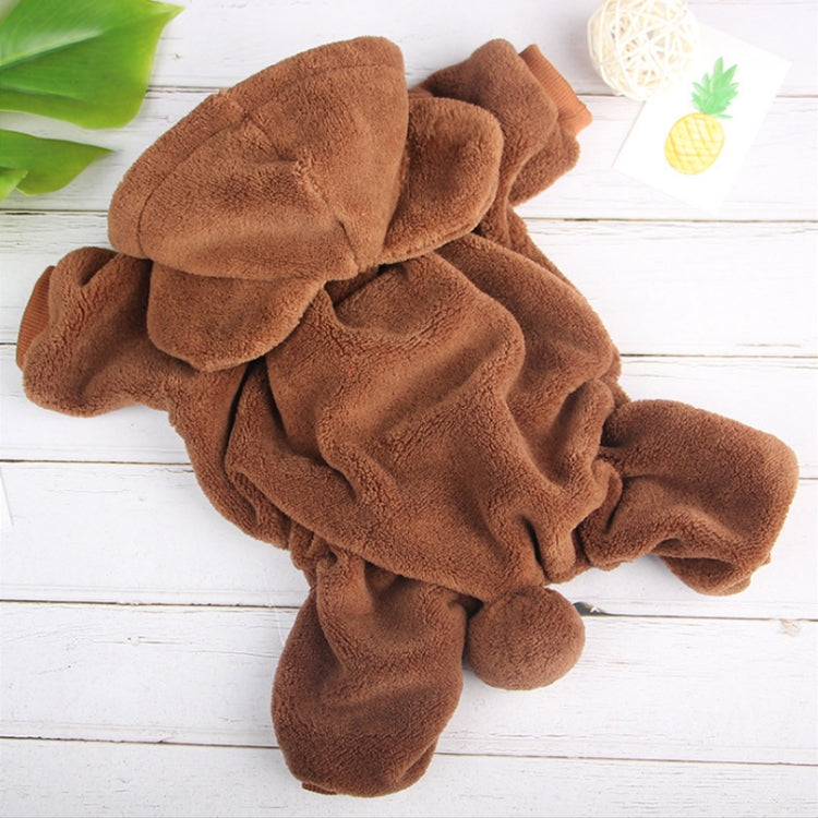 Autumn and Winter Plus Velvet Warm Hooded Plush Cute Pet Four-legged Clothes, Size: M