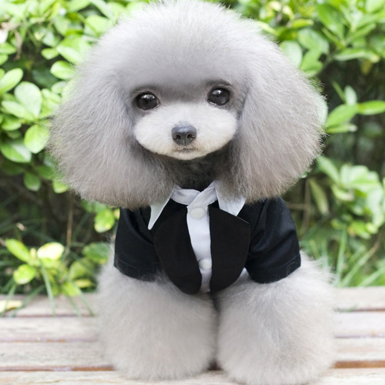 Summer Thin Teddy Cat Puppy Wedding Dress Suit Clothes, Size:XS (Black)