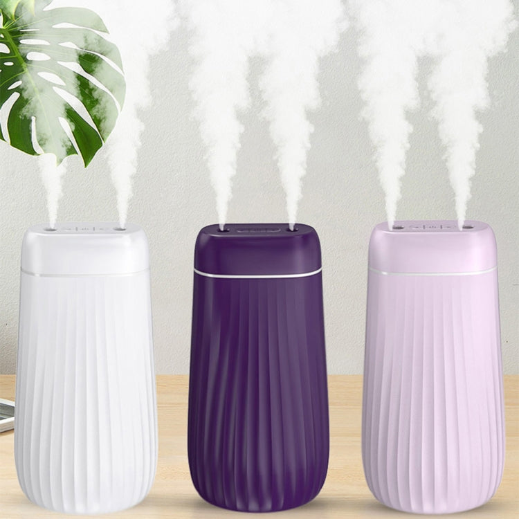 Dual-Nozzle Sprayer Air Humidifier 1L Large Capacity Ultrasonic Cool Mist Water Diffuser Aroma Humidifier, Style:Built-in Battery(Purple)