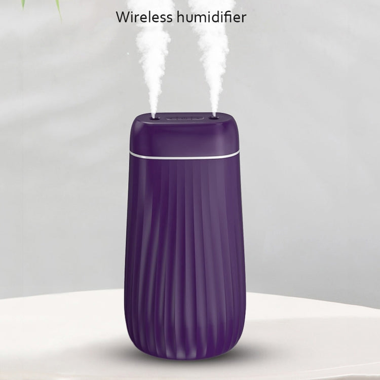 Dual-Nozzle Sprayer Air Humidifier 1L Large Capacity Ultrasonic Cool Mist Water Diffuser Aroma Humidifier, Style:Built-in Battery(Purple)