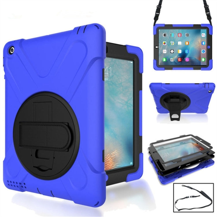 360 Degree Rotation Silicone Protective Cover with Holder and Hand Strap and Long Strap for iPad 2 / 3 / 4