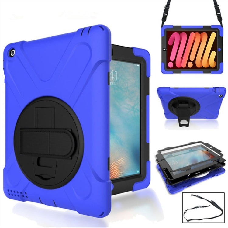 360 Degree Rotation Silicone Protective Cover with Holder and Hand Strap and Long Strap for iPad mini 4