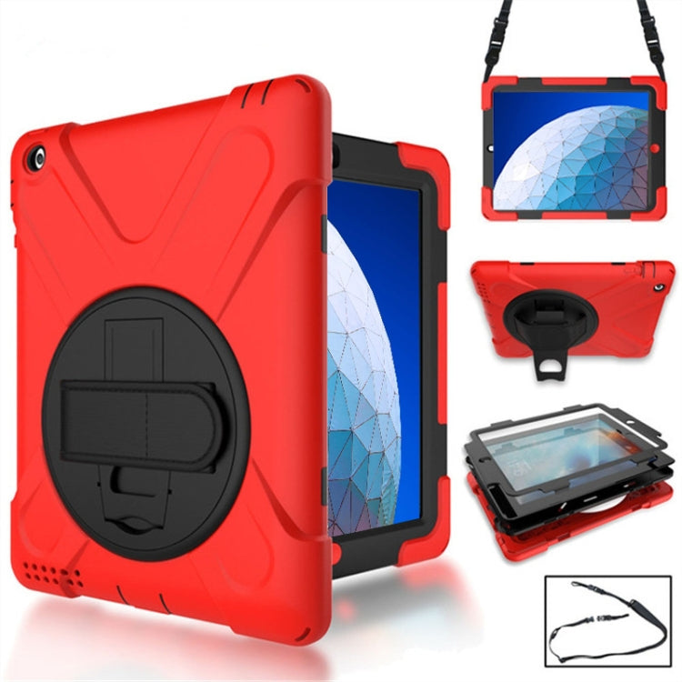 360 Degree Rotation Silicone Protective Cover with Holder and Hand Strap and Long Strap for iPad Pro Air 3 10.5 ï¼ˆ2019ï¼‰