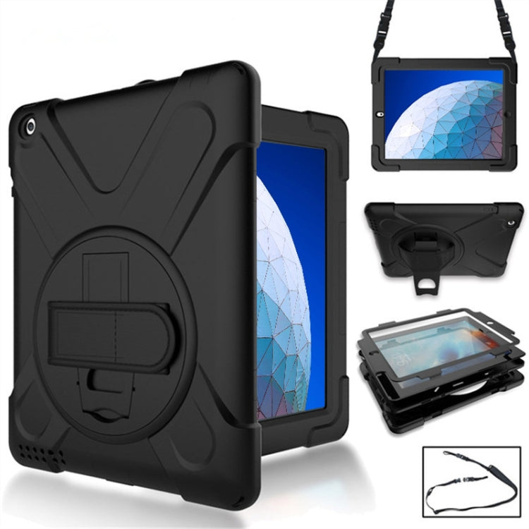 360 Degree Rotation Silicone Protective Cover with Holder and Hand Strap and Long Strap for iPad Pro Air 3 10.5 ï¼ˆ2019ï¼‰