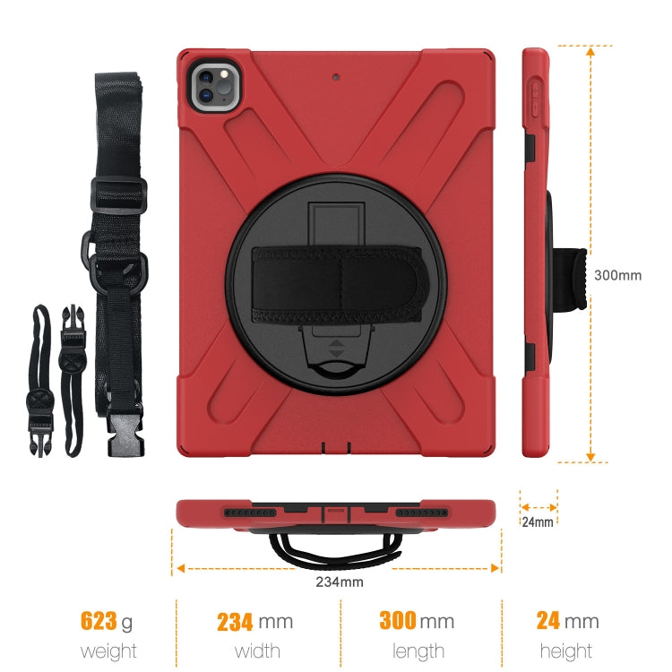 360 Degree Rotation Silicone + PC Case with Strap for iPad Pro 12.9 2018