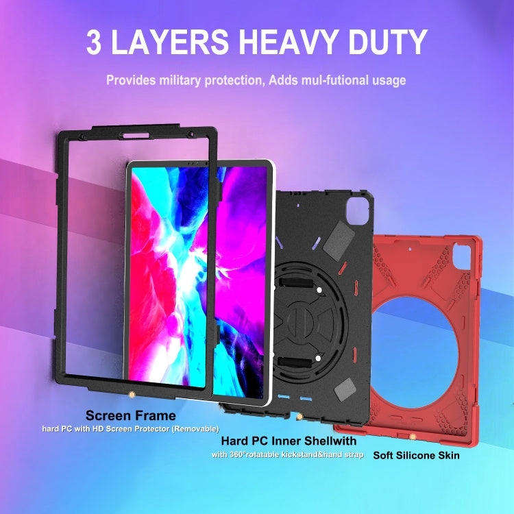 360 Degree Rotation Silicone + PC Case with Strap for iPad Pro 12.9 2018