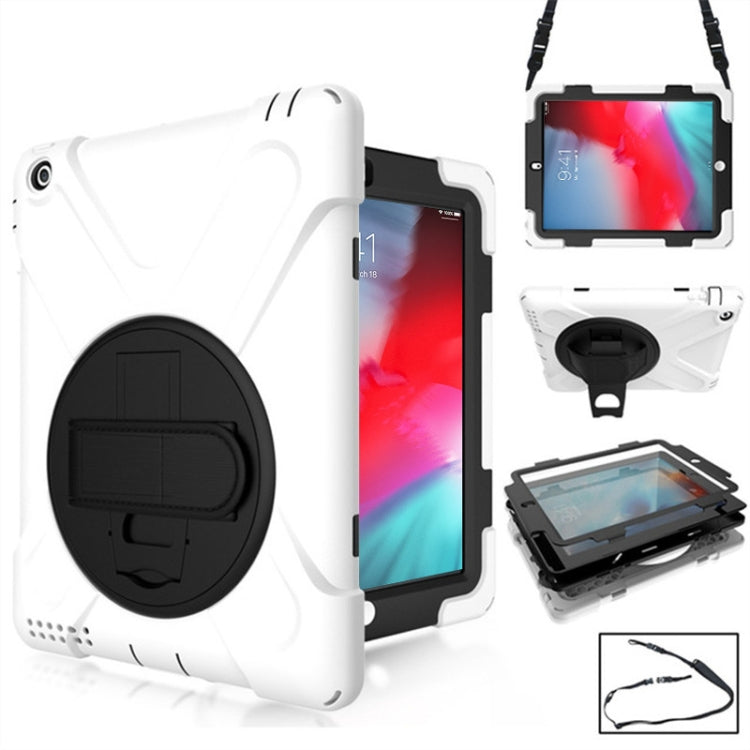 360 Degree Rotation Silicone Protective Cover with Holder and Hand Strap and Long Strap for iPad mini 5 (2019)