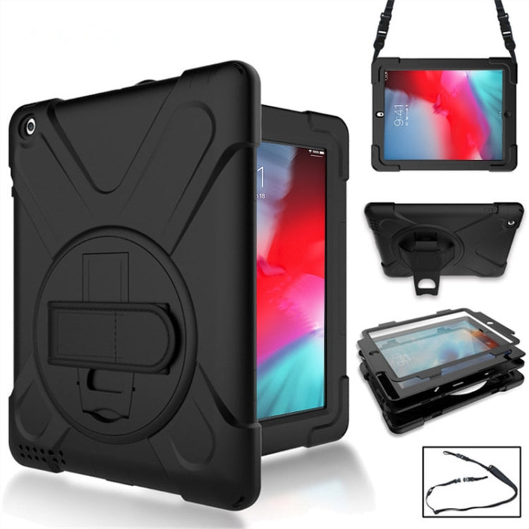 360 Degree Rotation Silicone Protective Cover with Holder and Hand Strap and Long Strap for iPad mini 5 (2019)