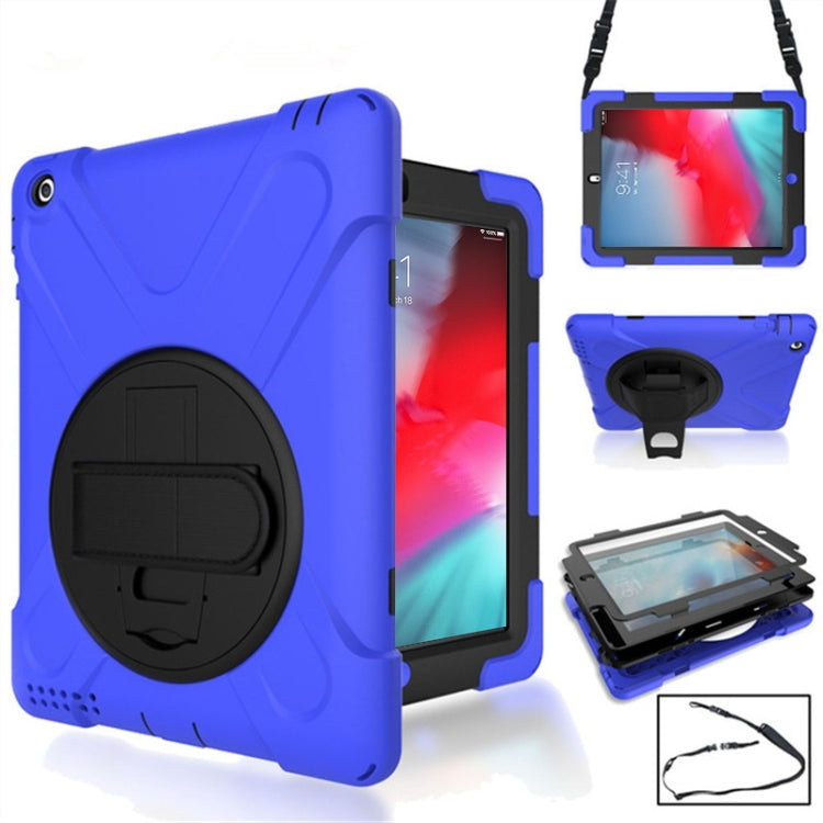 360 Degree Rotation Silicone Protective Cover with Holder and Hand Strap and Long Strap for iPad mini 5 (2019)