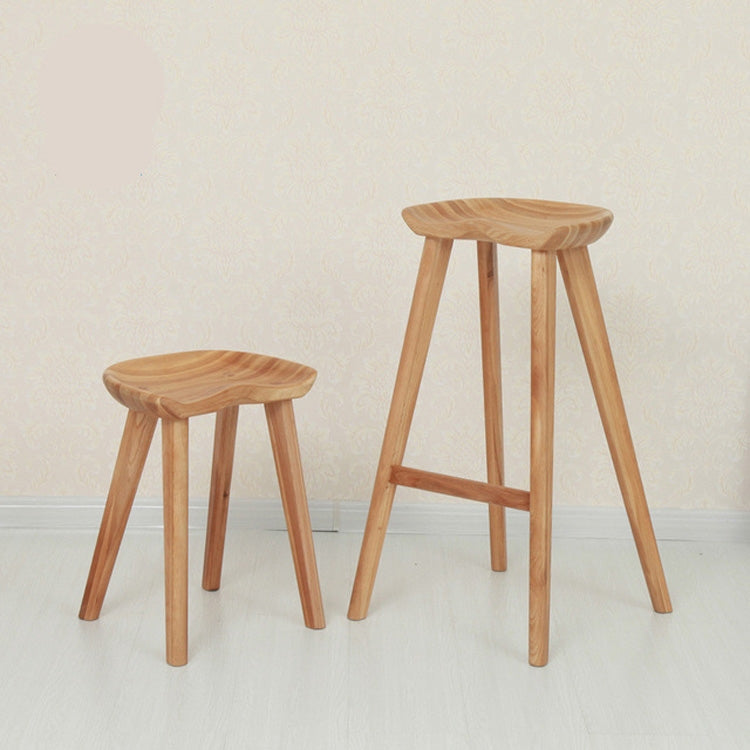 Pure Solid Wood Simple Personality Log Bar Stool, Size:Short Bar stool