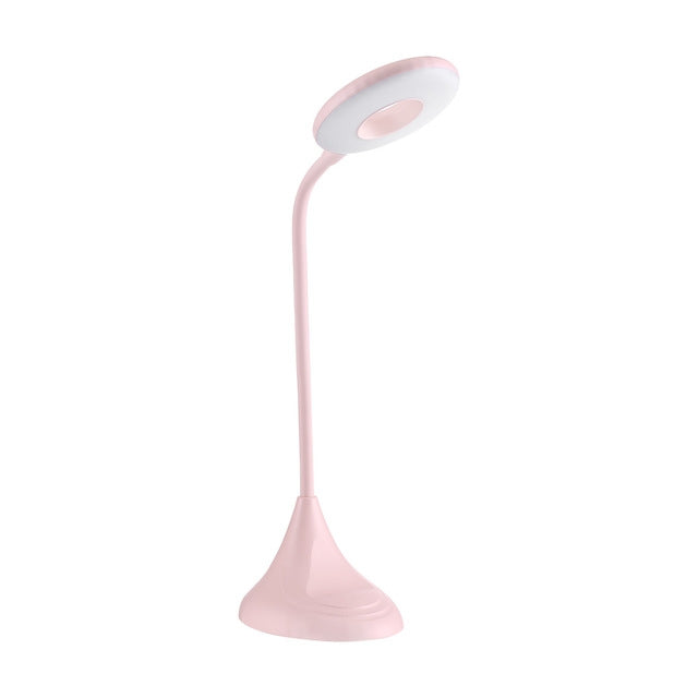 USB Charging Touch Dimming Student Eye Protection Learning Multifunctional Bedside Lamp Table Lamp with Phone Holder(Pink)