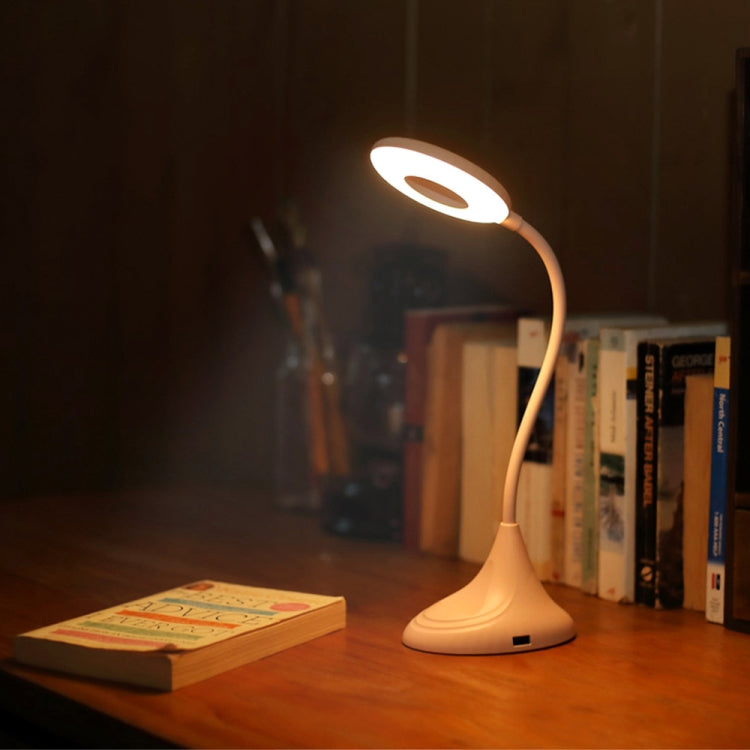 USB Charging Touch Dimming Student Eye Protection Learning Multifunctional Bedside Lamp Table Lamp with Phone Holder(Pink)