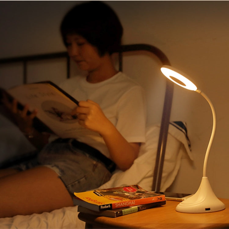 USB Charging Touch Dimming Student Eye Protection Learning Multifunctional Bedside Lamp Table Lamp with Phone Holder(Pink)