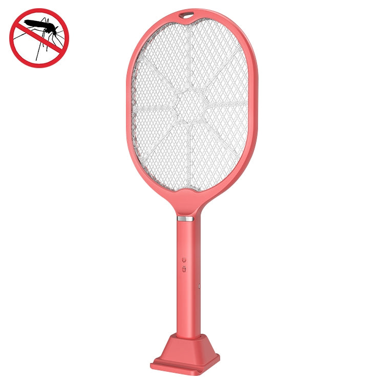 Household Indoor Multi-function Dual-purpose LED Mosquito Killer Charging Handle Electric Mosquito Swatter(Red)