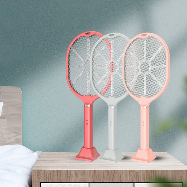 Household Indoor Multi-function Dual-purpose LED Mosquito Killer Charging Handle Electric Mosquito Swatter(Red)